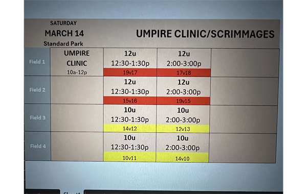 Umpire Clinic 3/14