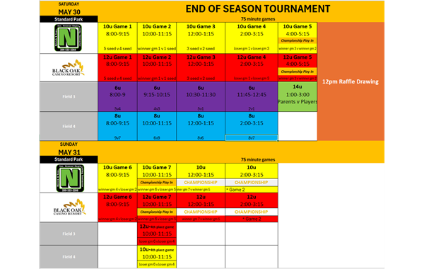 2026 Tournament Schedule